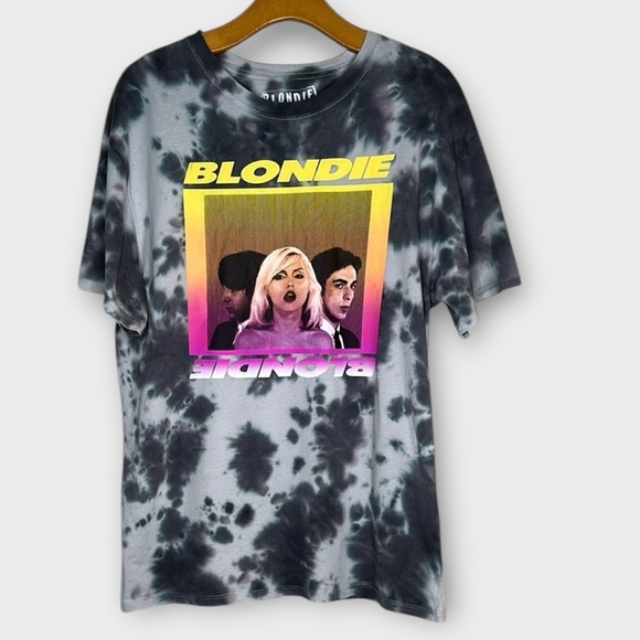 Blondie Tie Dye Band Tee Gray Size Small Oversized Retro 80’s 70’s - Picture 1 of 5